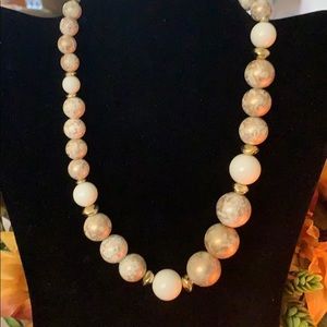 Timeless Creme and Tan Bead Necklace